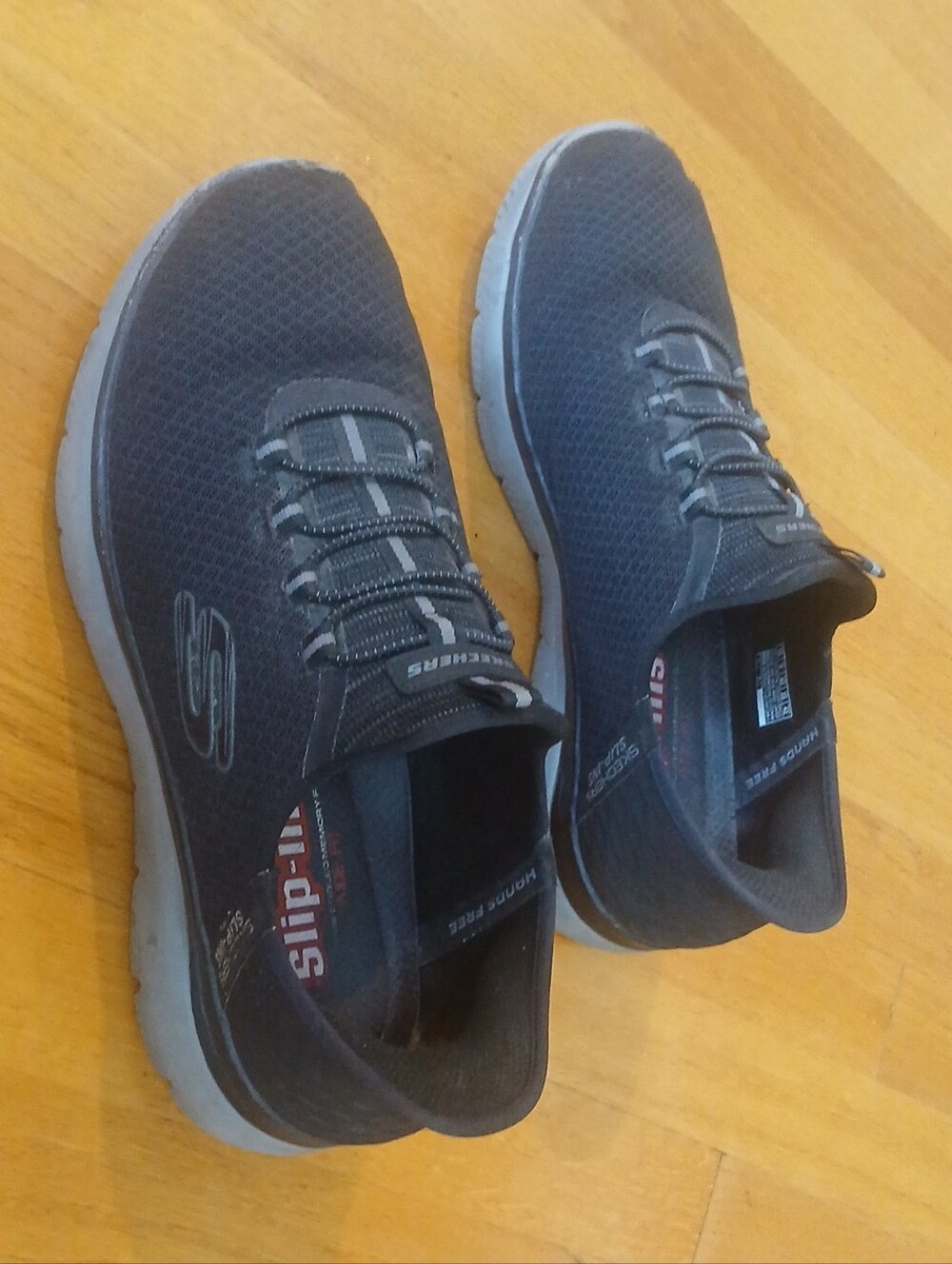 Skechers Slip-Ins Men's Black Athletic Slip-On Sneakers Wide Fit